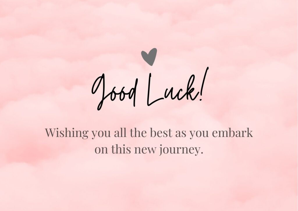 Good Luck Wish In Pink Card