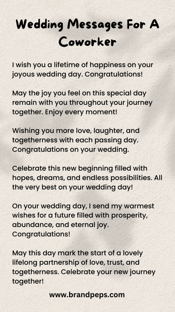 Wedding messages for a coworker