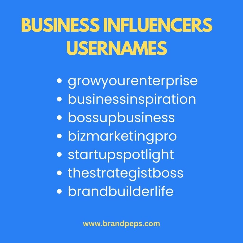 business influencer usernames