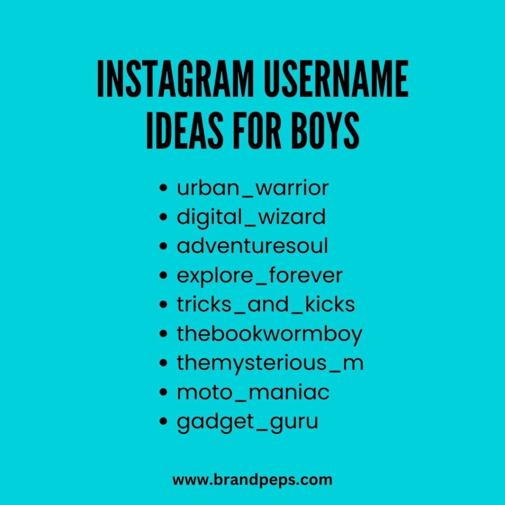 instagram username ideas for boys