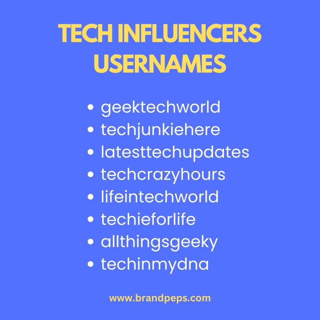 tech influencer usernames
